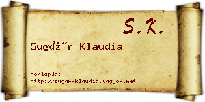 Sugár Klaudia névjegykártya