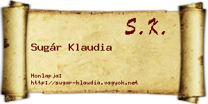 Sugár Klaudia névjegykártya